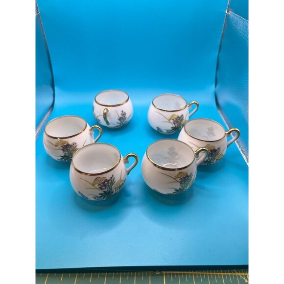 Vintage Kutani Made in Japan 15 piece  Porcelain Tea Set With Floral & Gold Deta - Picture 5 of 13